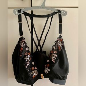 Lane Bryant Cacique 40DD Black Front Clasp Bralette